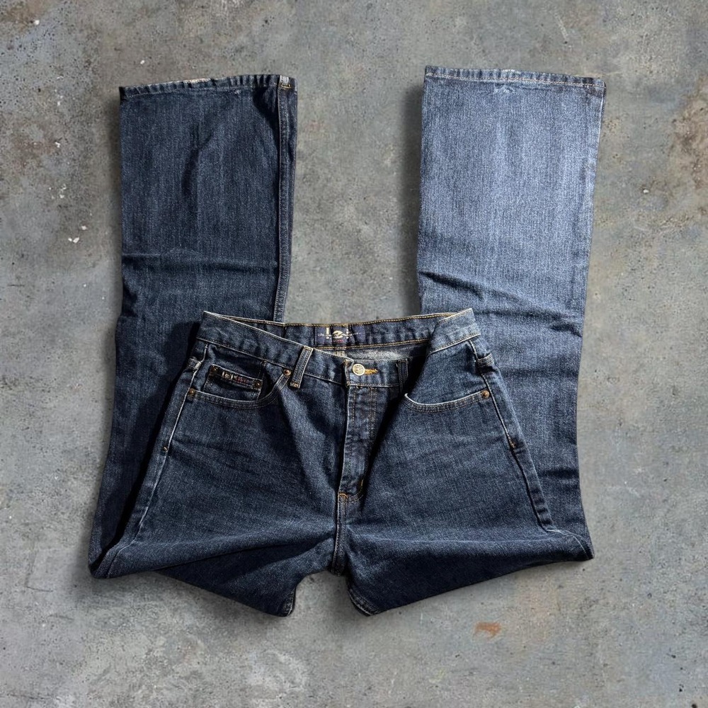 Vintage LEI Flare Blue Jeans Womens Size 9 Navy Denim High Rise Y2K 100% Cotton